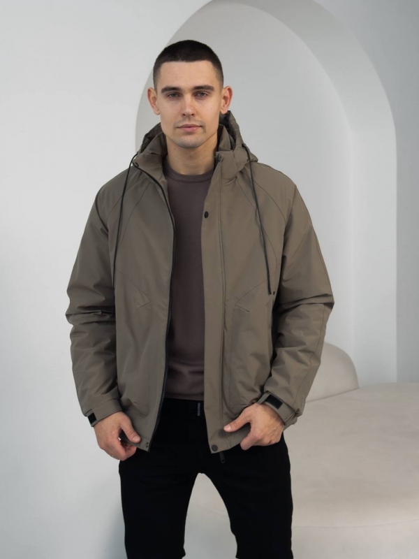 Мужская куртка в оттенке хаки на весну осень К-1553