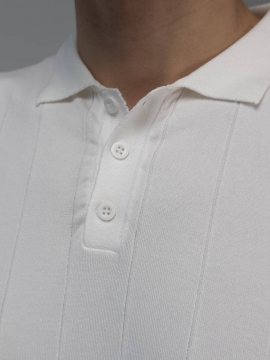 Белая футболка поло из вискозы на пуговицах Ф-1520