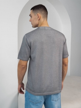 Серая трикотажная мужская турецкая футболка Ф-1521