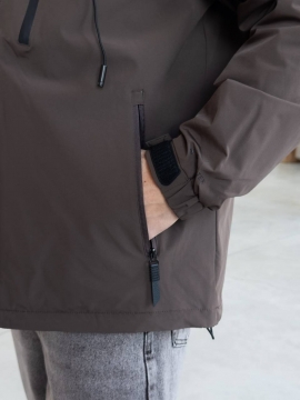 Темно коричнева чоловіча стильна куртка демісезонна К-1558