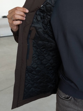 Темно коричнева чоловіча стильна куртка демісезонна К-1558