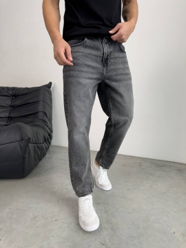 Джинси чоловічі темно-сірі slim crop Д-871