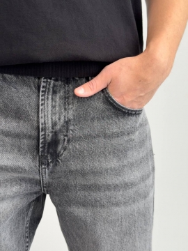 Джинси чоловічі темно-сірі slim crop Д-871