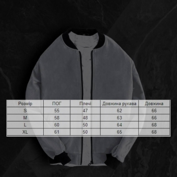 Серый мужской весенний бомбер на молнии К-1569