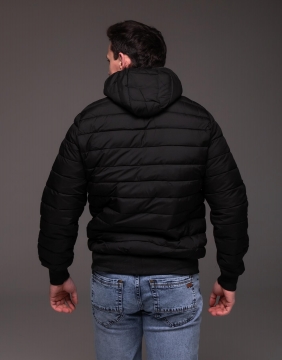 Стьобана демісезонна чоловіча куртка з капюшоном К-1576