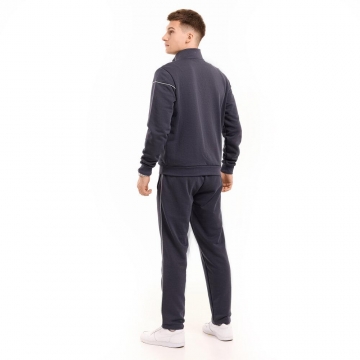 Темно серый мужской спортивный костюм на молнии весна осень К-987