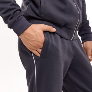 Темно серый мужской спортивный костюм на молнии весна осень К-987