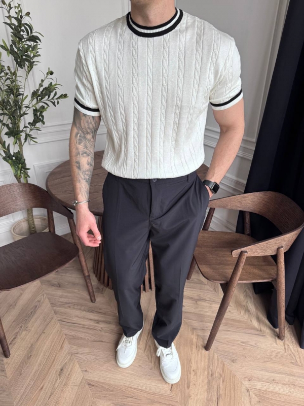 Стильна біла чоловіча футболка з візерунками Ф-1533