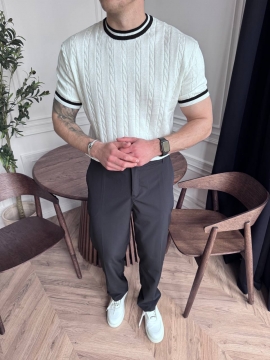 Стильна біла чоловіча футболка з візерунками Ф-1533