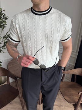 Стильна біла чоловіча футболка з візерунками Ф-1533