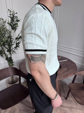 Стильна біла чоловіча футболка з візерунками Ф-1533