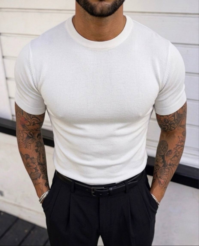 Біла чоловіча трикотажна футболка Ф-1540