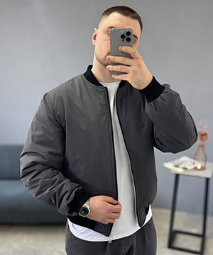 Бомбер мужской оверсайз в цвете графит К-1596