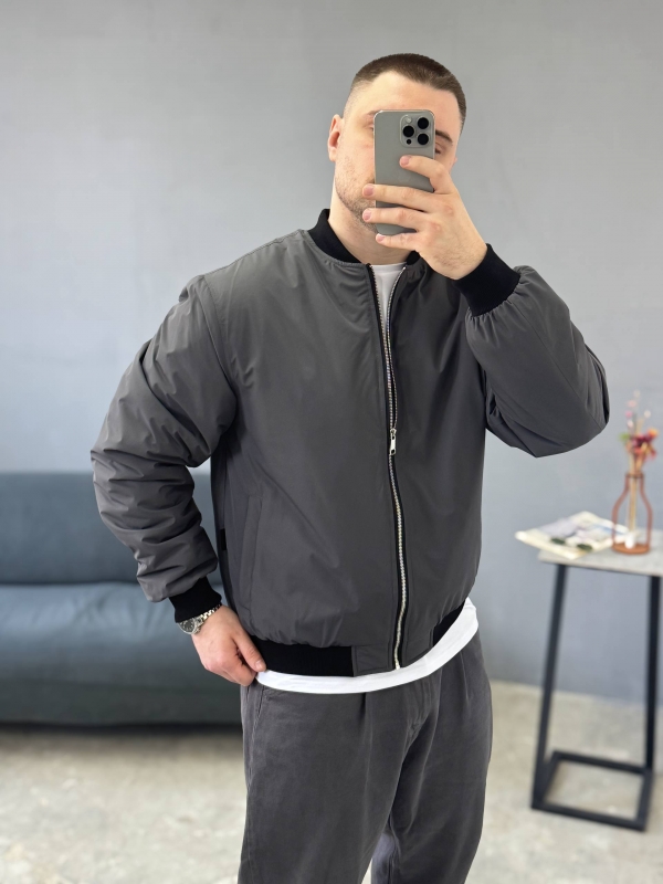 Бомбер мужской оверсайз в цвете графит К-1596