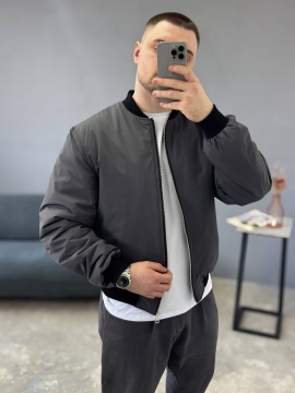 Бомбер мужской оверсайз в цвете графит К-1596