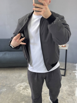 Бомбер мужской оверсайз в цвете графит К-1596