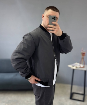 Бомбер мужской оверсайз в цвете графит К-1596