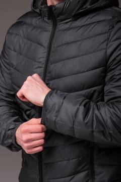 Мужская стеганая демисезонная темно серая куртка К-1599