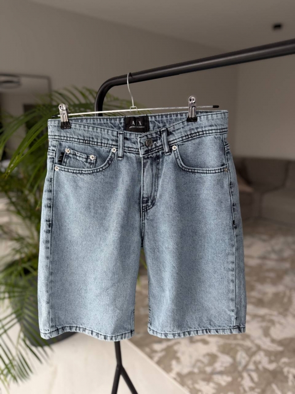 Голубые мужские брендовые джинсовые шорты С-706