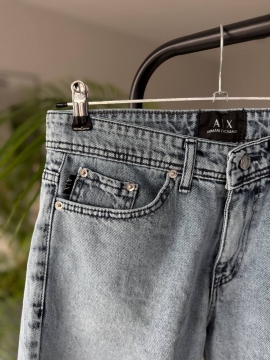 Голубые мужские брендовые джинсовые шорты С-706