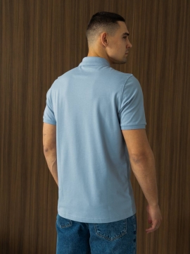 Мужское поло в голубом цвете на 2 пуговицы Ф-1547