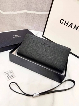 Мужской кожаный клатч Armani на 2 молнии К-139