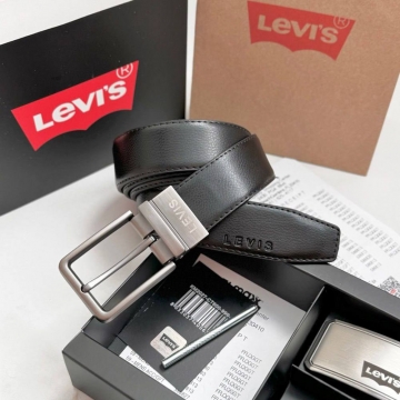 Шкіряний чоловічий брендовий ремінь Levis з 2 пряжками Р-303