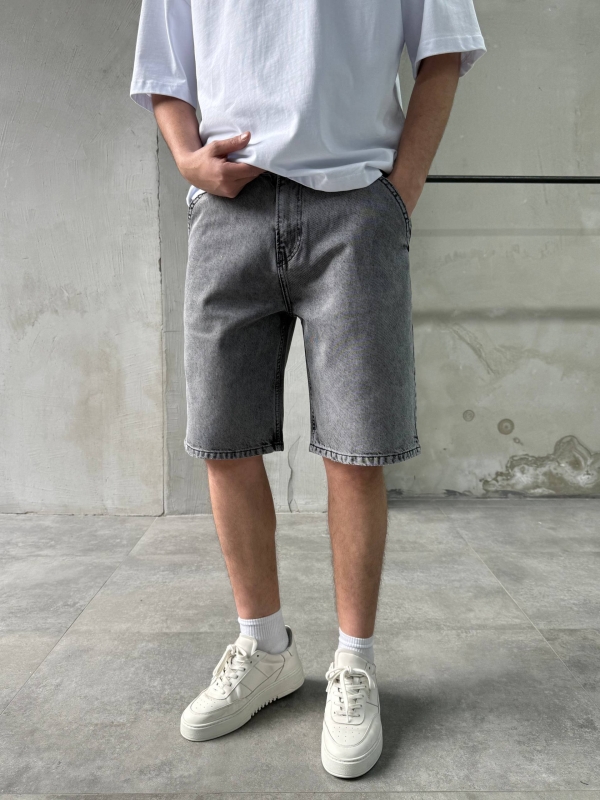 Серые мужские шорты свободного кроя Relaxed fit С-768