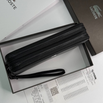 Кожаный мужской клатч Lacoste на 2 молниях К-156
