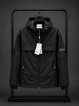 Чорна чоловіча брендова демісезонна ветровка Lacoste К-1623