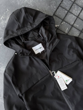Чорна чоловіча брендова демісезонна ветровка Lacoste К-1623