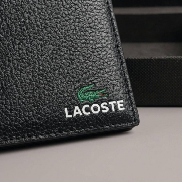 Черный мужской брендовый кошелек Lacoste К-160