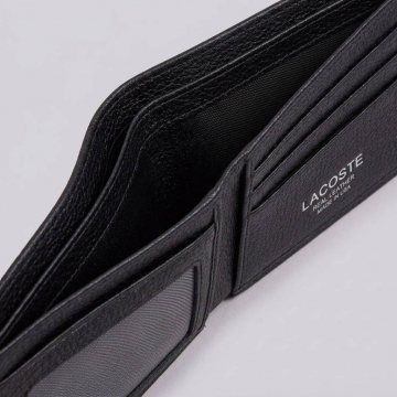 Черный мужской брендовый кошелек Lacoste К-160