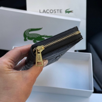 Черный мужской длинный брендовый кошлек Lacoste на молнии К-161