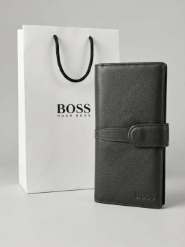 Длинный мужской кошелек Boss на кнопке К-163