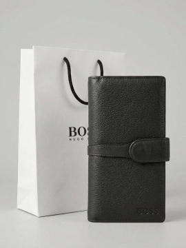 Длинный мужской кошелек Boss на кнопке К-163