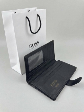 Длинный мужской кошелек Boss на кнопке К-163