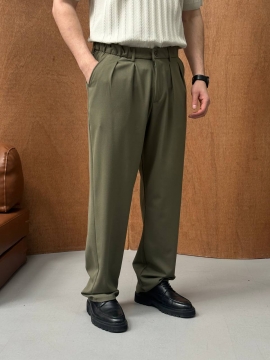 Чоловічі модні брюки Baggy у кольорі хакі Б-722