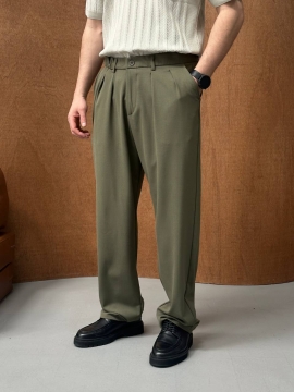 Чоловічі модні брюки Baggy у кольорі хакі Б-722