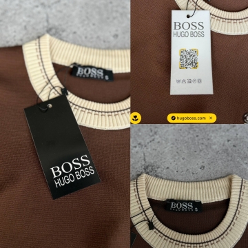 Брендовий чоловічий коричневий светр Boss у стилі Old Money Т-1465