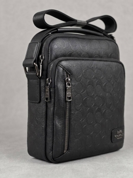 Черная брендовая мужская сумка Coach через плечо С-122