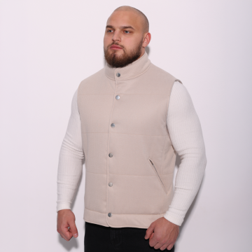 Бежева чоловіча casual жилетка на кнопках К-1668
