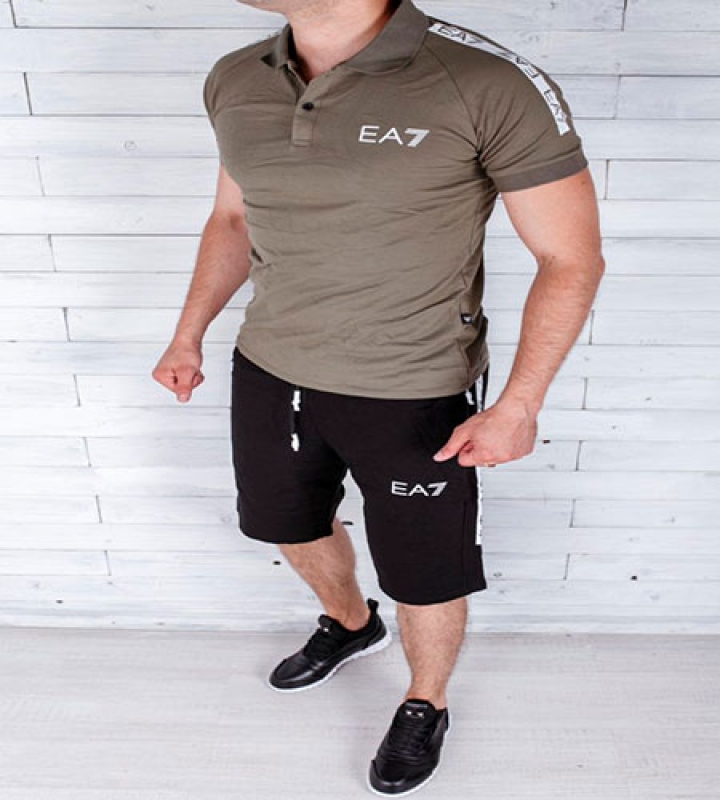 Летний Мужской Комплект Шорты+Футболка Армани К-67