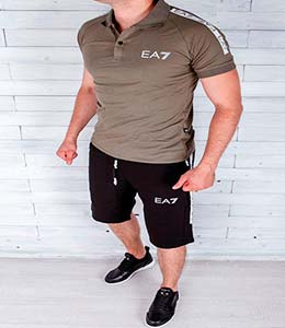 Летний Мужской Комплект Шорты+Футболка Армани К-67