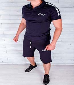 Синий Летний Мужской Костюм Армани К-68