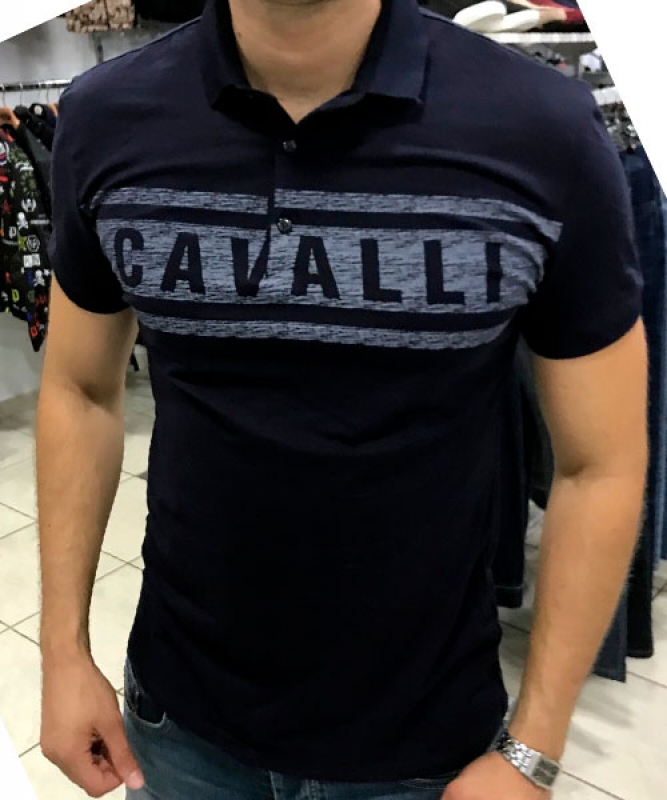 Черная Футболка Поло Cavalli Ф-362