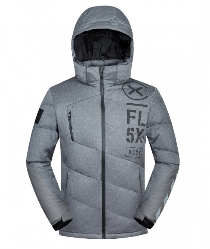 Модний Сірий Спортивний Пуховик Z-173