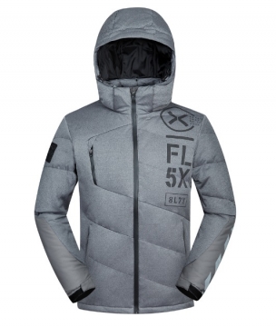 Модний Сірий Спортивний Пуховик Z-173