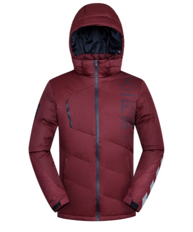 Червоний Чоловік Пуховик з Каптуром Z-174