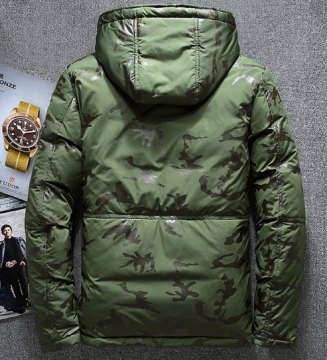 Модний Чоловік Зелений Пуховик з Каптуром Z-178